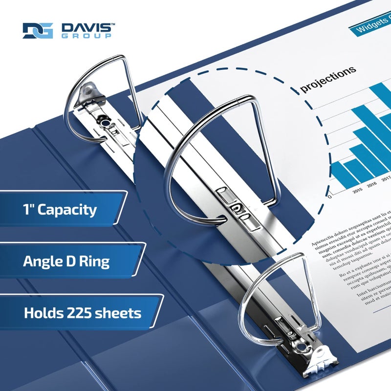 Davis Group Premium Economy 6-Pack 3-Ring Binders for School or Office, D-Ring Binders, 1 Inch, Royal Blue - Image 2